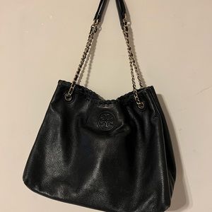 Tory Burch Shoulder Purse - Black with gold chain strap